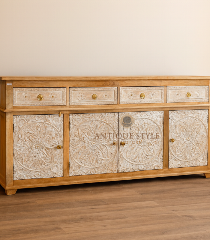 68 Mango Wood Carving Side Board - Image 1