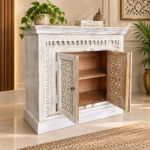 Hand Carved White Sideboard - Image 2