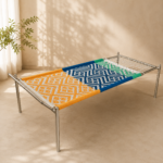 Traditional Handwoven Metal Charpai - Image 2