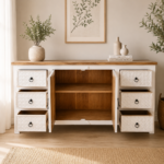White Hand Carved Sideboard - Image 2