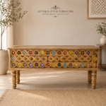 Brass & Tile Fitted Console Table