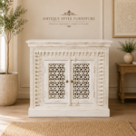 Hand Carved White Sideboard