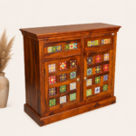 Shesham Wood Sideboard with Tile Fitting - Image 2