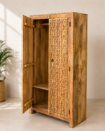 Handcrafted Carved Wooden Wardrobe - Image 2