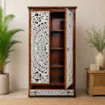 Mandala Hand-Carved Wooden Wardrobe - Image 2
