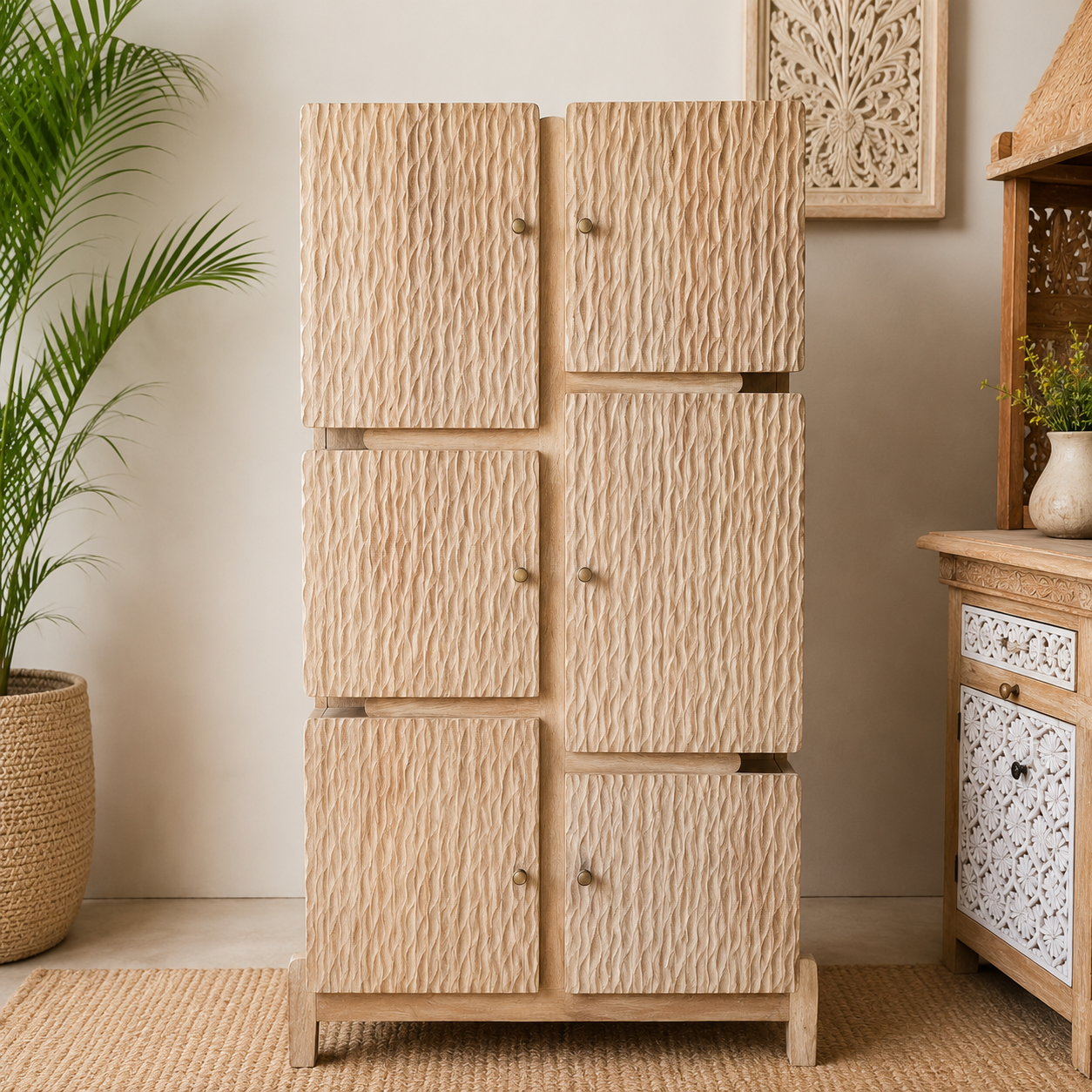 Wave Carved Wardrobe - Image 1