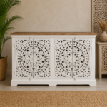 Mango Wood Hand-Carved Sideboard