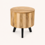 Artisan Round Mango Wood Side Table - Image 2