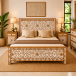Wooden Bed With 2 Bed Sides