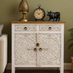 Mango  Wood Carving  Side  board