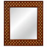 Brass Accents Wooden Mirror Frame