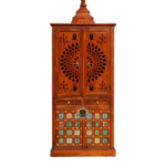 Tile And Brass Fitted Carving Temple