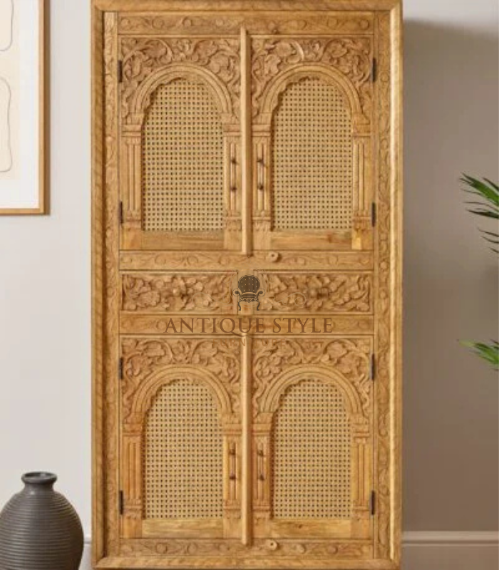 Untitled design - 2025-12-10T152940.646 Mango wood hand carving almirah - Image 1