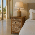 Wooden Carving Bedside Table
