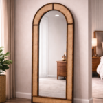 Cane Designed Wooden Mirror Frame