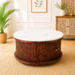 Marble Top with Storage Coffee Table