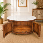 Marble Top with Storage Coffee Table - Image 2