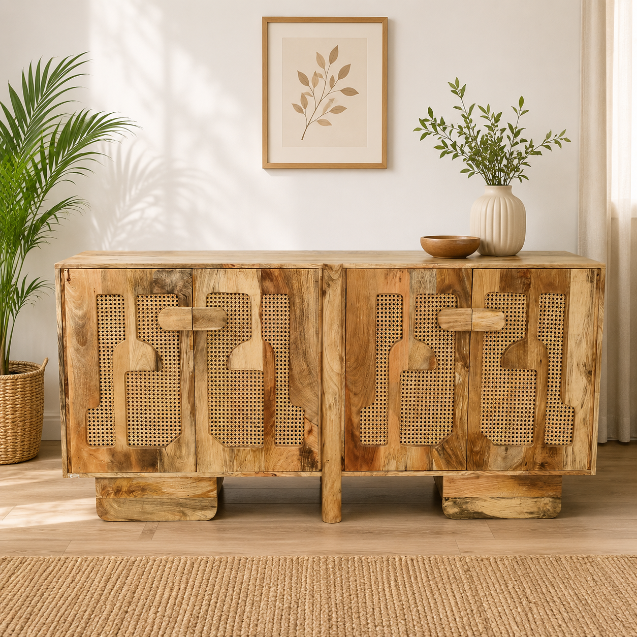 Verona Geo Cane Sideboard - Image 1