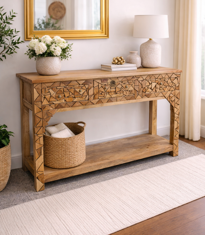 Mango Wood Console Table Category _- Living Room Mango Wood Console Table - Image 1