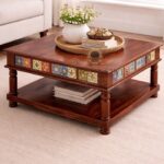 Rose Wood Tile Fitted Coffee Table