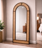 Cane Designed Wooden Mirror Frame