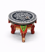 Hand Painted Wooden Elephant Stool - Image 2
