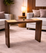 Cane Designed Wooden Console Table