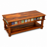 Shesham 2 Seater Sofa With Table - Image 4