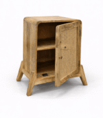 Cane Designed Wooden Bed Side - Image 2