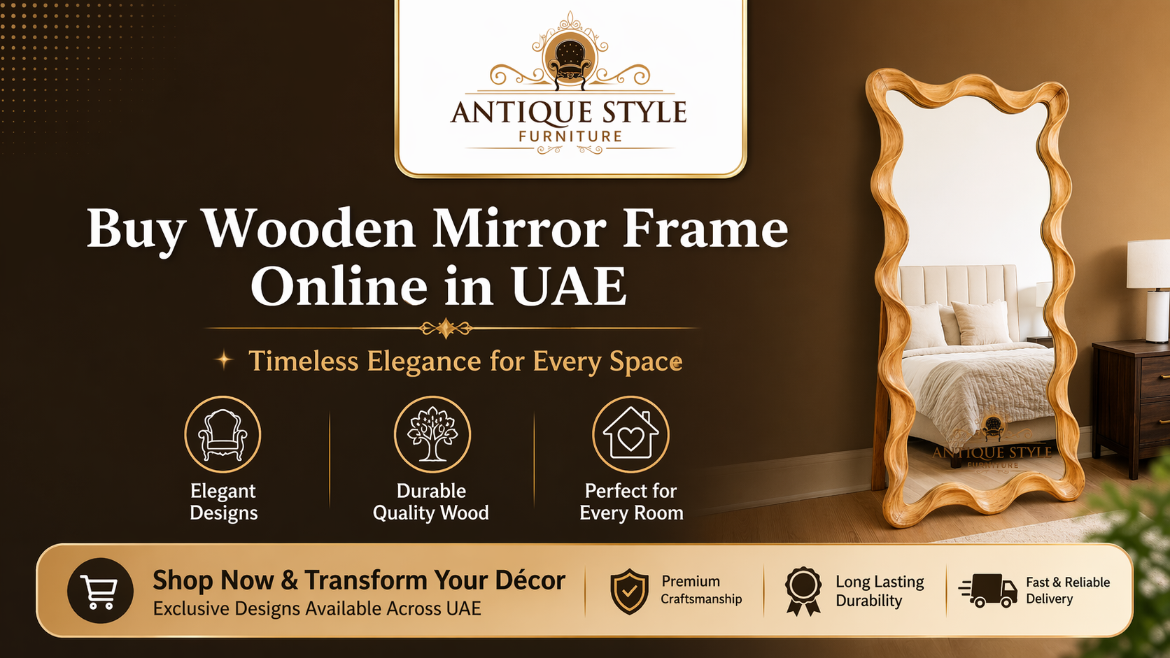 Buy Wooden Mirror Frame Online in UAE