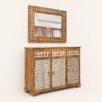 Wooden Inlay Sideboard with Mirror Frame - Image 2