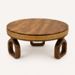 Artisan Solid Wood Coffee Table with Cane Detail - Image 2