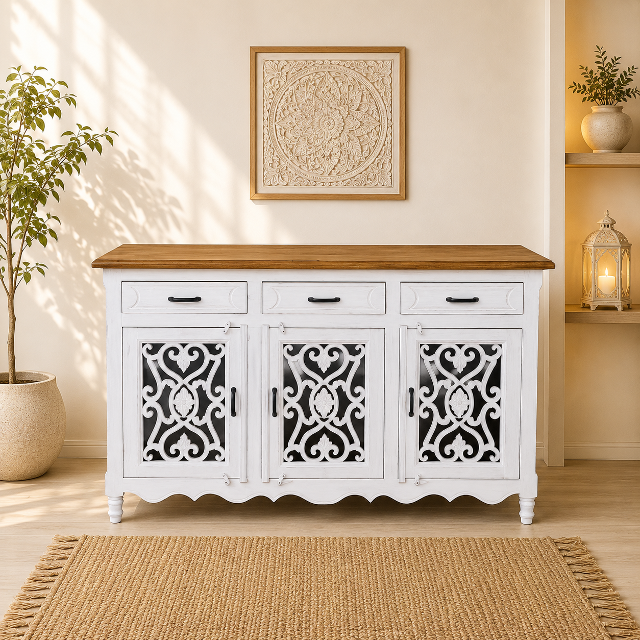 Camellia White Sideboard - Image 1