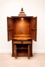 Wooden Carving Tile & Brass Fitted Temple - Image 2
