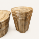 Lotus Shape Mango Wood Coffee Table Set - Image 3
