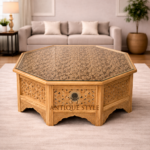 Octagon Coffee Table with Glass