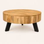 Artisan Round Mango Wood Coffee Table Set - Image 2