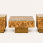 Mosaic Coffee Table Set with Glass