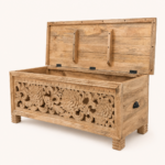 Artisan Floral Wooden Chest - Image 2