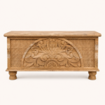 Artisan Cane Carved Storage Chest