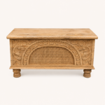 Artisan Cane Floral Storage Chest