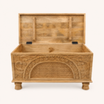 Artisan Cane Floral Storage Chest - Image 2