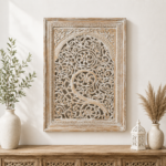 Rustic Scrollwork Wooden Panel