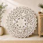 Mandala Hand-Carved Wall Panel