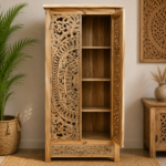 Mandala Hand Carved Wooden Almirah - Image 2