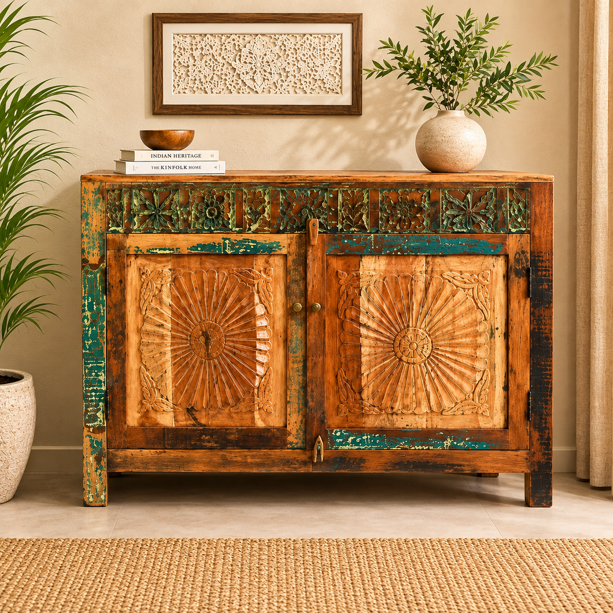 Farmhouse Carved Sideboard - Image 1