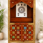 Brass Fitted Wooden Mandir