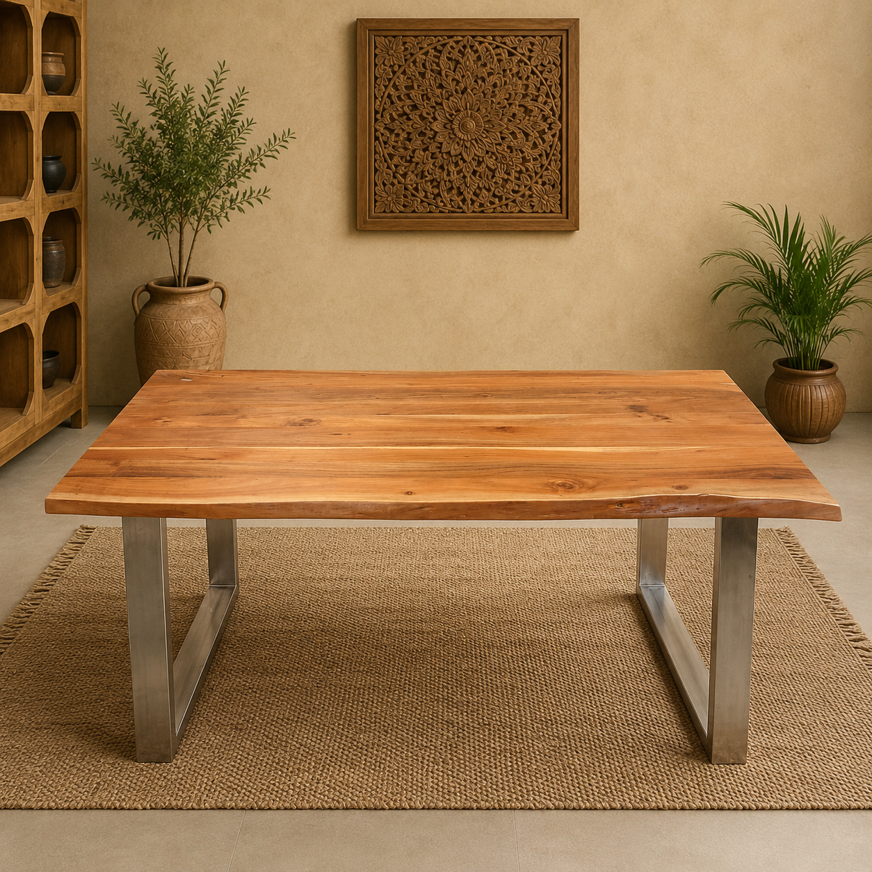 Live Edge Solid Wood Dining Table - Image 1