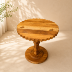 Round Teak Wood Side Table - Image 2