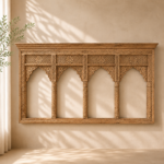 Hand-Carved Wooden Wall Panel